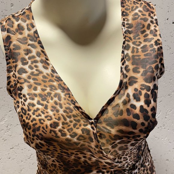 Ruffle High Low Animal Print Wrap Maxi Dress - NWOT - Picture 3 of 11